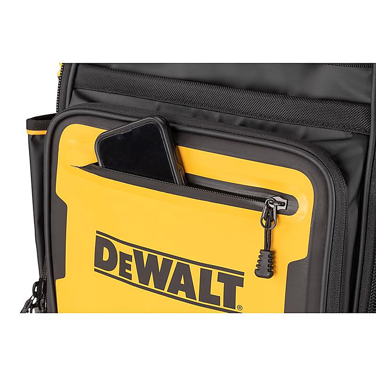 DeWalt - DWST560102 - 7.75 In. W X 18.75 In. H Polyester/Tarpaulin Pro Backpack Tool Bag 43 Pocket Black/Yellow 1 P