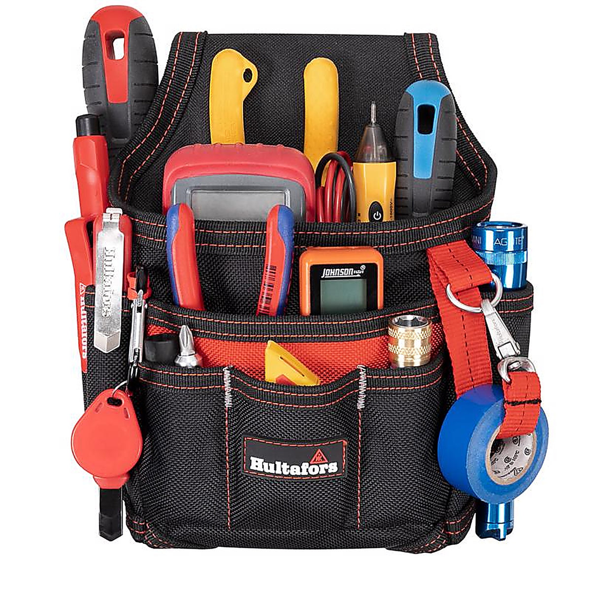 CLC - HT5103 - Hultafors Work Gear Tool Organizer Ballistic Polyester 9 Compartments Black/Red
