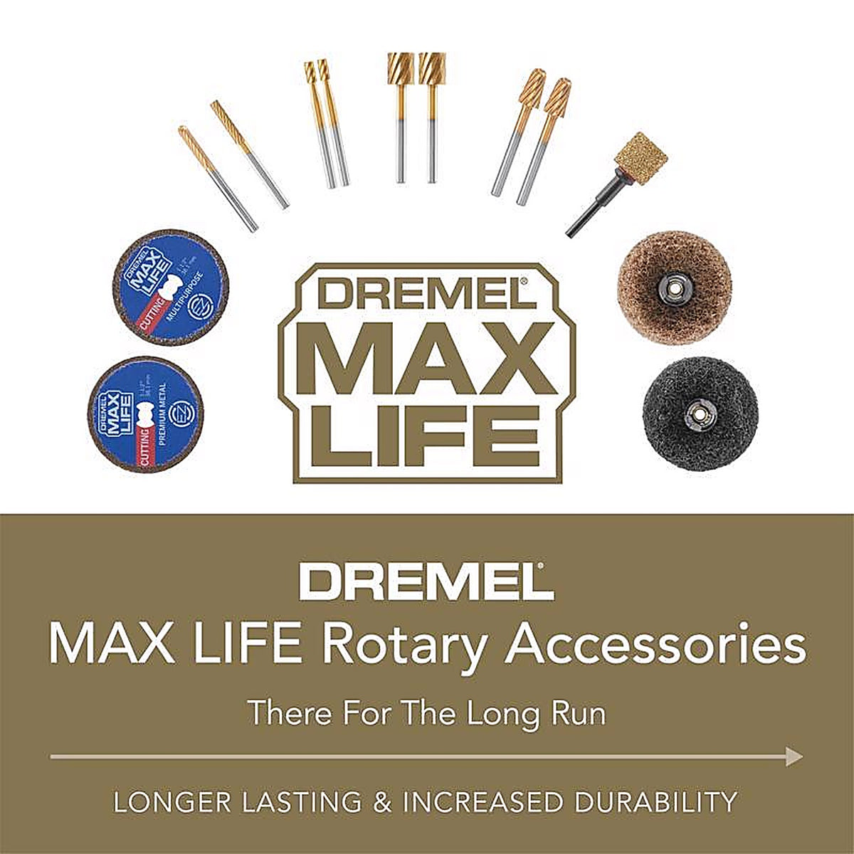Dremel - 117HP - Max Life 1/4 In. X 1.5 In. L X 0.25 In. W High Speed Steel Bullet High Speed Cutter Multi-Mat