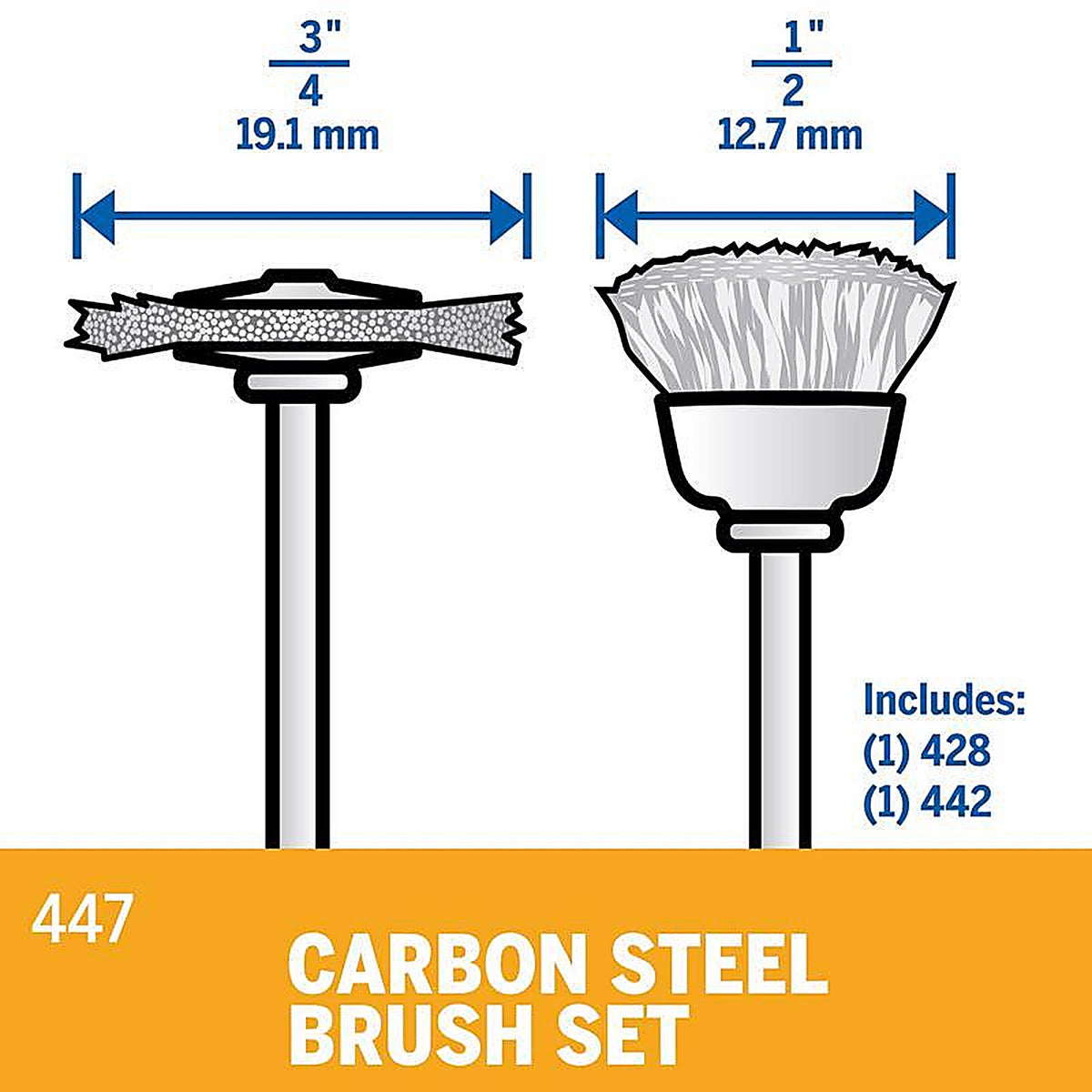 Dremel - 447 - Carbon Steel Cleaning and Polishing Moto Tool Kit 2 Each