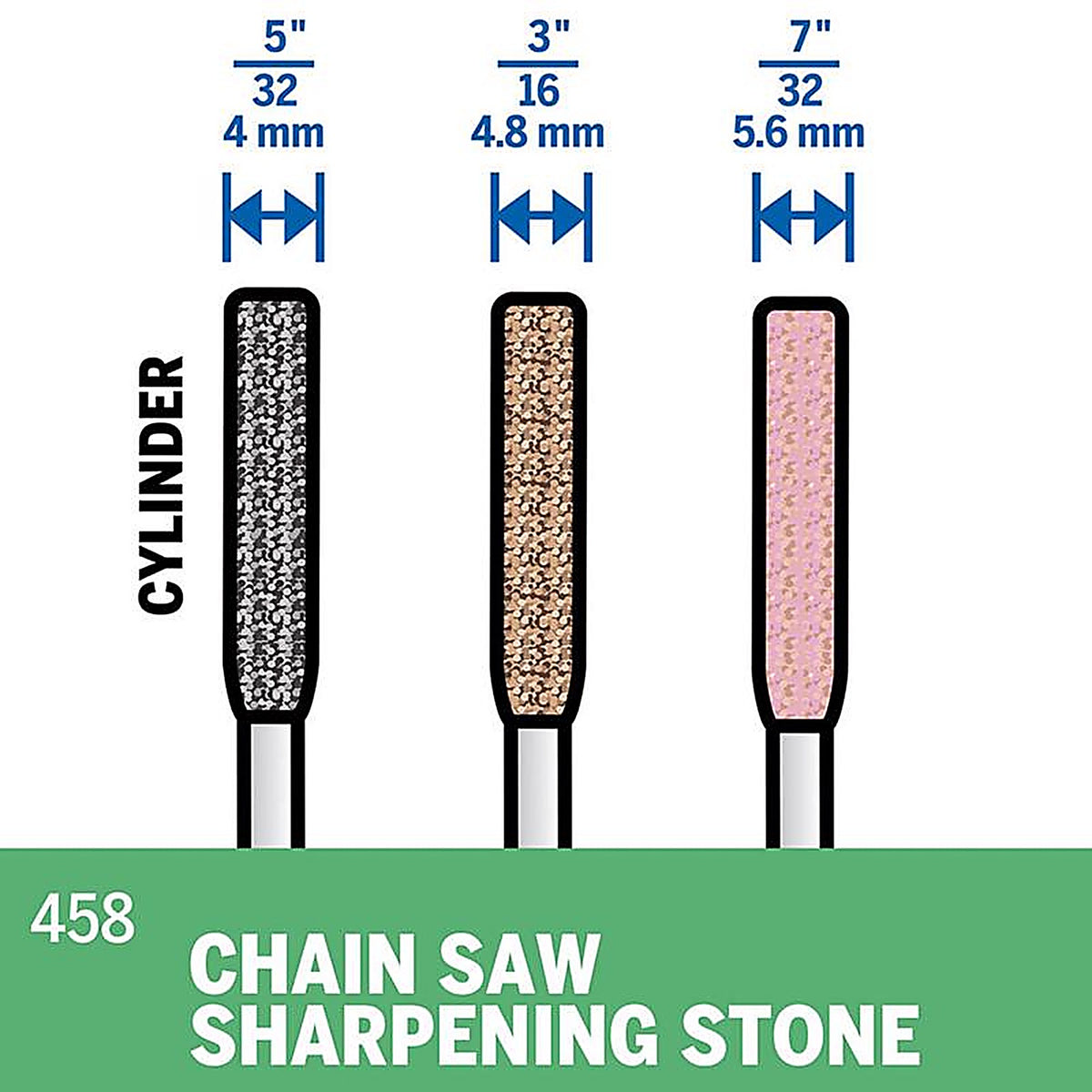 Dremel - 458 - 5/32, 3/16, 7/32 In. Aluminum Oxide Cylindrical Grinding Stone 3 Pack