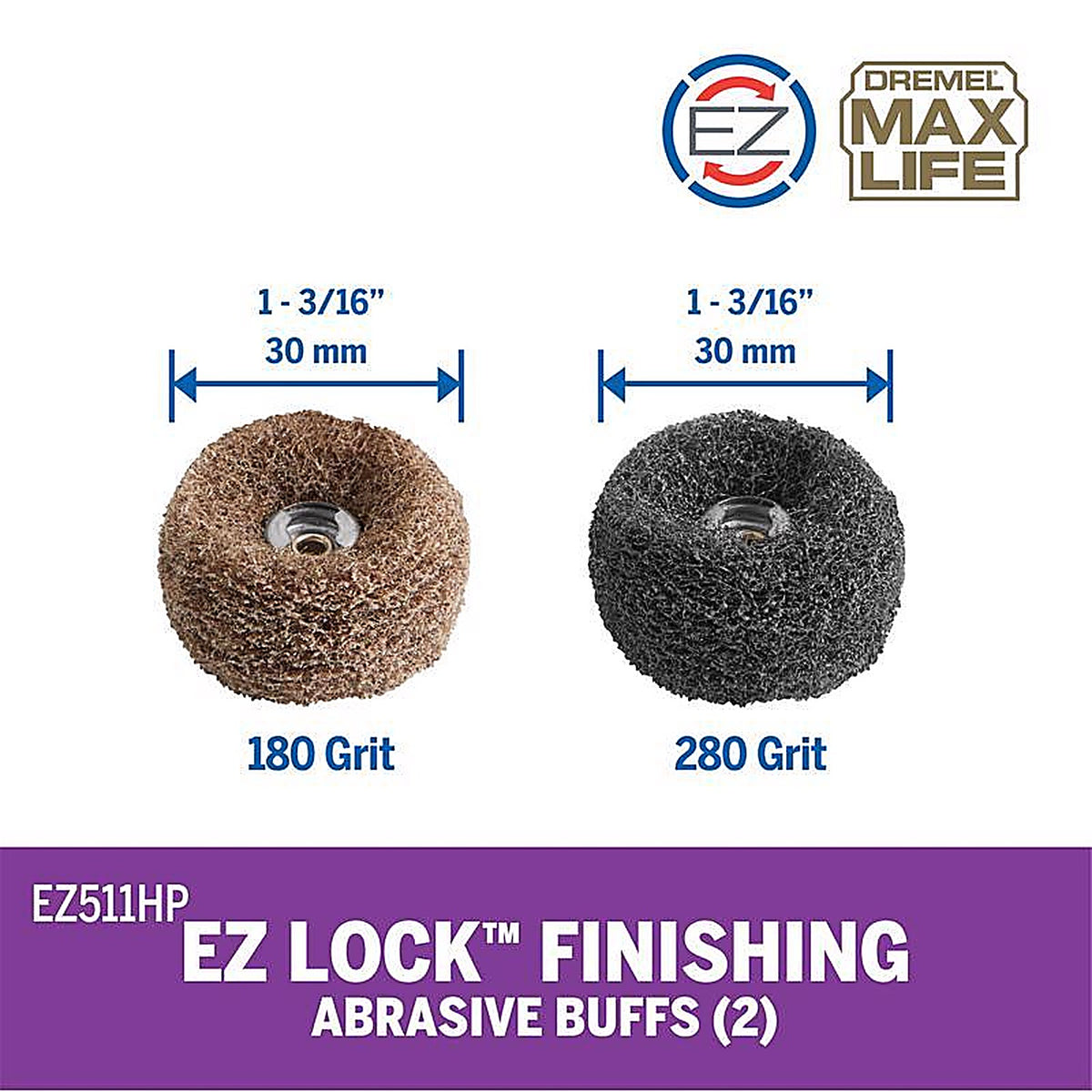 Dremel - EZ511HP - Max Life 2 In. L Silicone Carbide Abrasive Round Abrasive Buffs 2 Pack