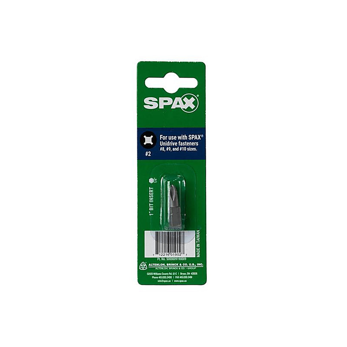 Spax - 5000009190009 - Phillips/Square Bit Driver 1 In. 1 Piece