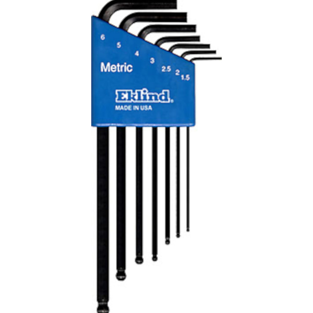 Eklind Tool 13607 Ball Hex-L 1.5 to 6 Metric Long Arm Balldriver Hex Key Set Multi-Size in. 7/pc.