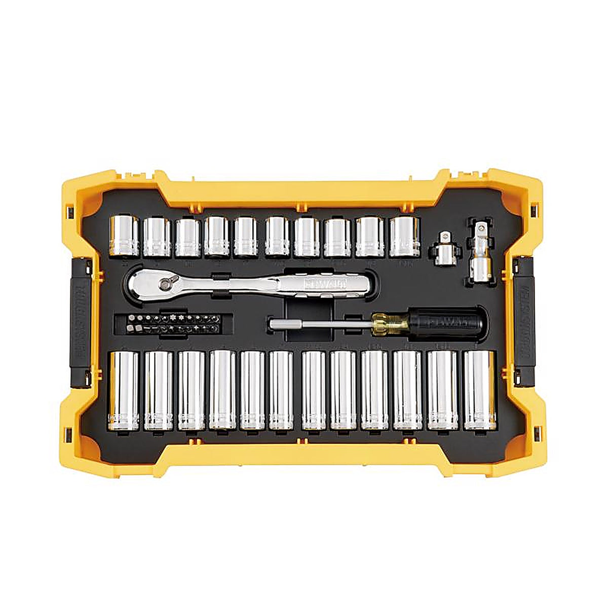 DeWalt - DWMT45403 - Toughsystem 3/8 and 1/2 In. Drive Metric/SAE Mechanics Tool Set 85 Piece