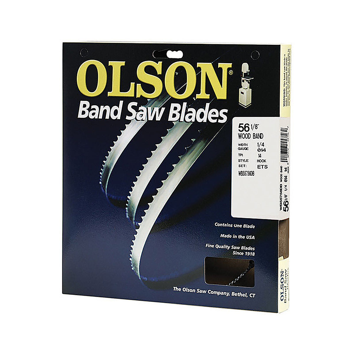 Olson Saw WB55756DB 56.1 in. L x 0.3 in. W x 0.01 in. thick Carbon Steel Band Saw Blade 14 TPI Hook teeth 1/Pack