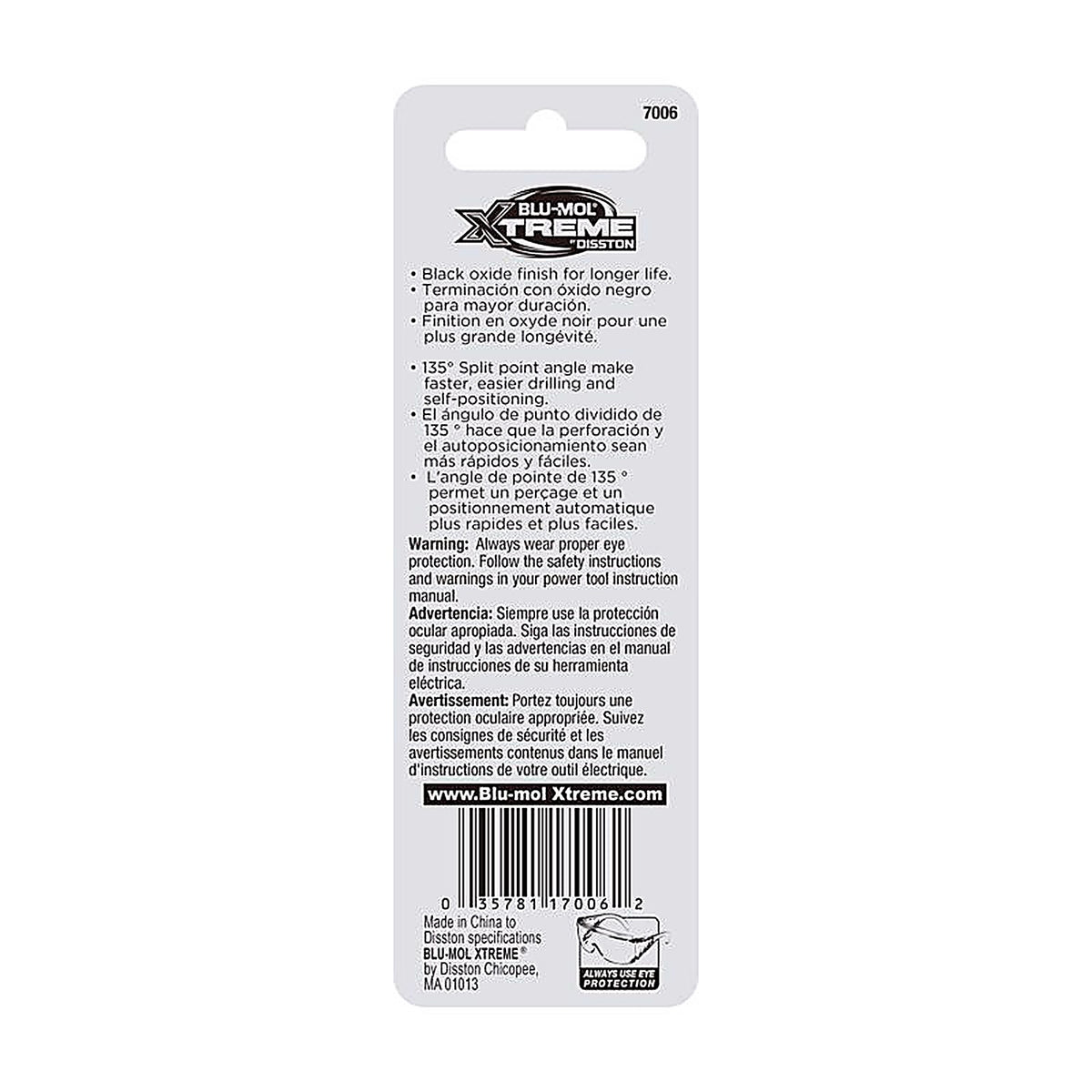 Blu-Mol Xtreme - E0217006 - 1/8 In. High Speed Steel Drill Bit 1 Pack