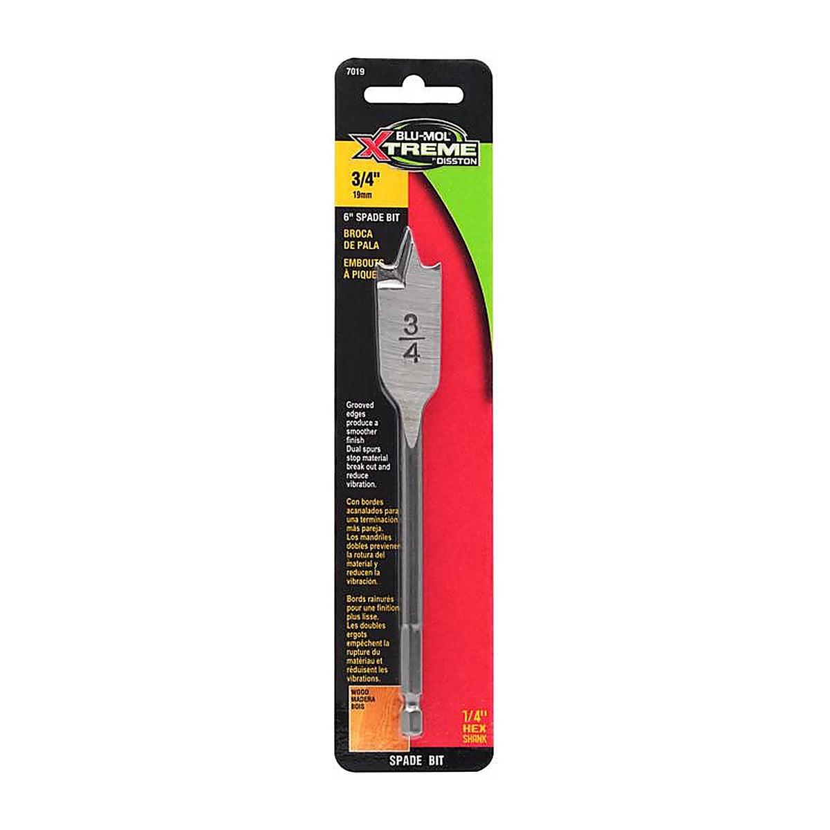 Blumol - E0217019 - Blu-Mol Xtreme 3/4 In. X 6 In. L Carbon Steel Spade Bit HEX Shank 1 Pack