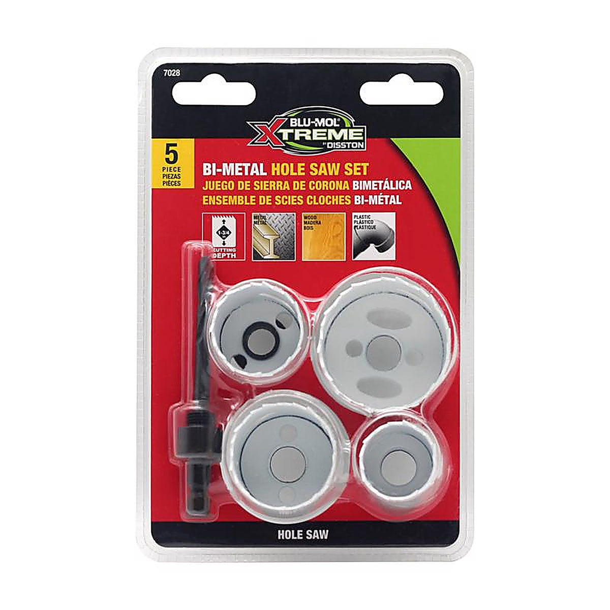 Blu-Mol Xtreme - E0217028 - Bi-Metal 1/4 In. D Hole Saw Set