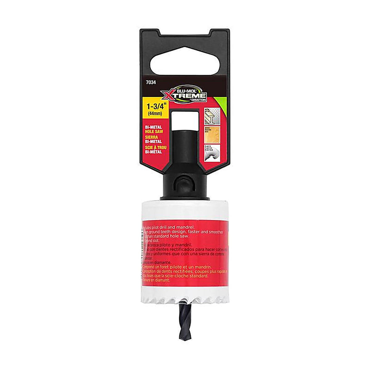 Blu-Mol Xtreme - E0217034 - 1-3/4 In. Bi-Metal 1/4 In. D Hole Saw