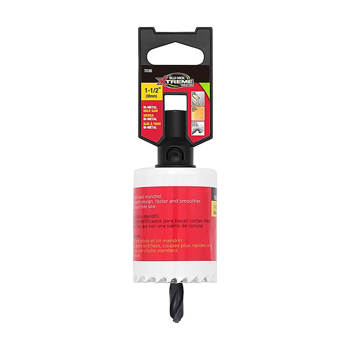Blu-Mol Xtreme - E0217036 - 1-1/2 In. Bi-Metal 1/4 In. D Hole Saw