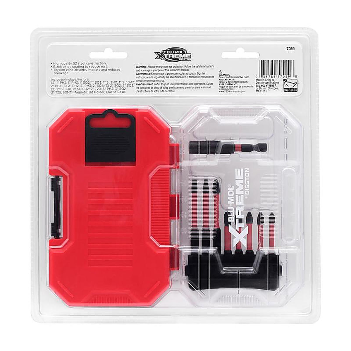 Blu-Mol Xtreme - E0217059 - Assorted Impact Driver Bit Set S2 Tool Steel 25 Piece