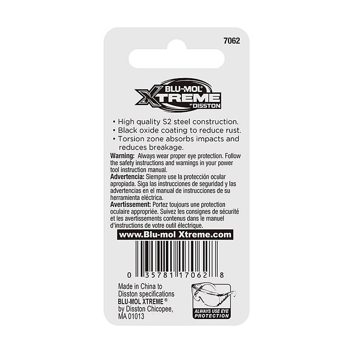 Blu-Mol Xtreme - E0217062 - Phillips #2 X 1 In. L P2 Impact Insert Bit Set S2 Tool Steel 2 Piece