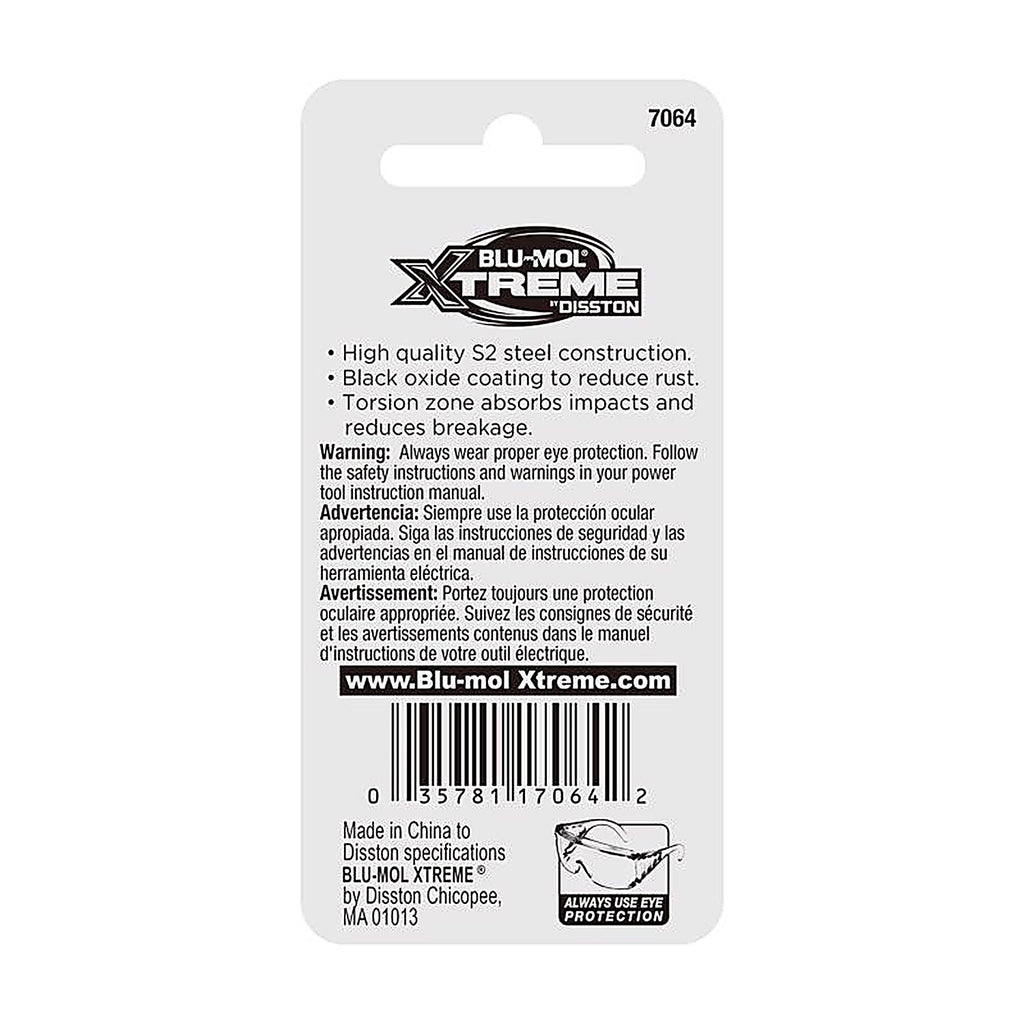 Blu-Mol Xtreme - E0217064 - Slotted #3/#4 X 1 In. L Screwdriver Bit S2 Tool Steel 2 Piece