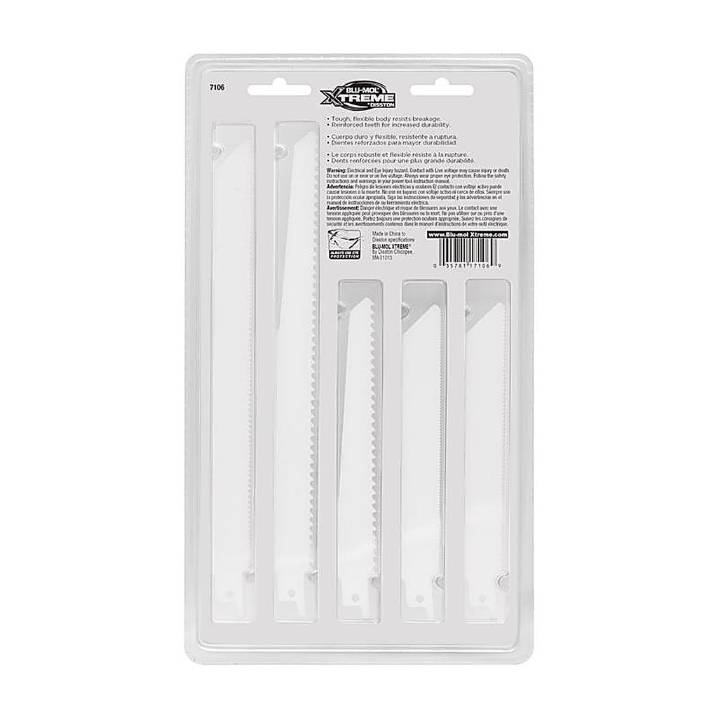 Blu-Mol Xtreme - E0217106 - Bi-Metal Reciprocating Saw Blade Set 5 Piece