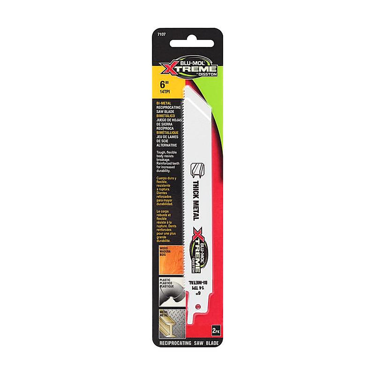 Blu-Mol Xtreme - E0217107 - 6 In. Bi-Metal Reciprocating Blade 14 TPI 1 Pack