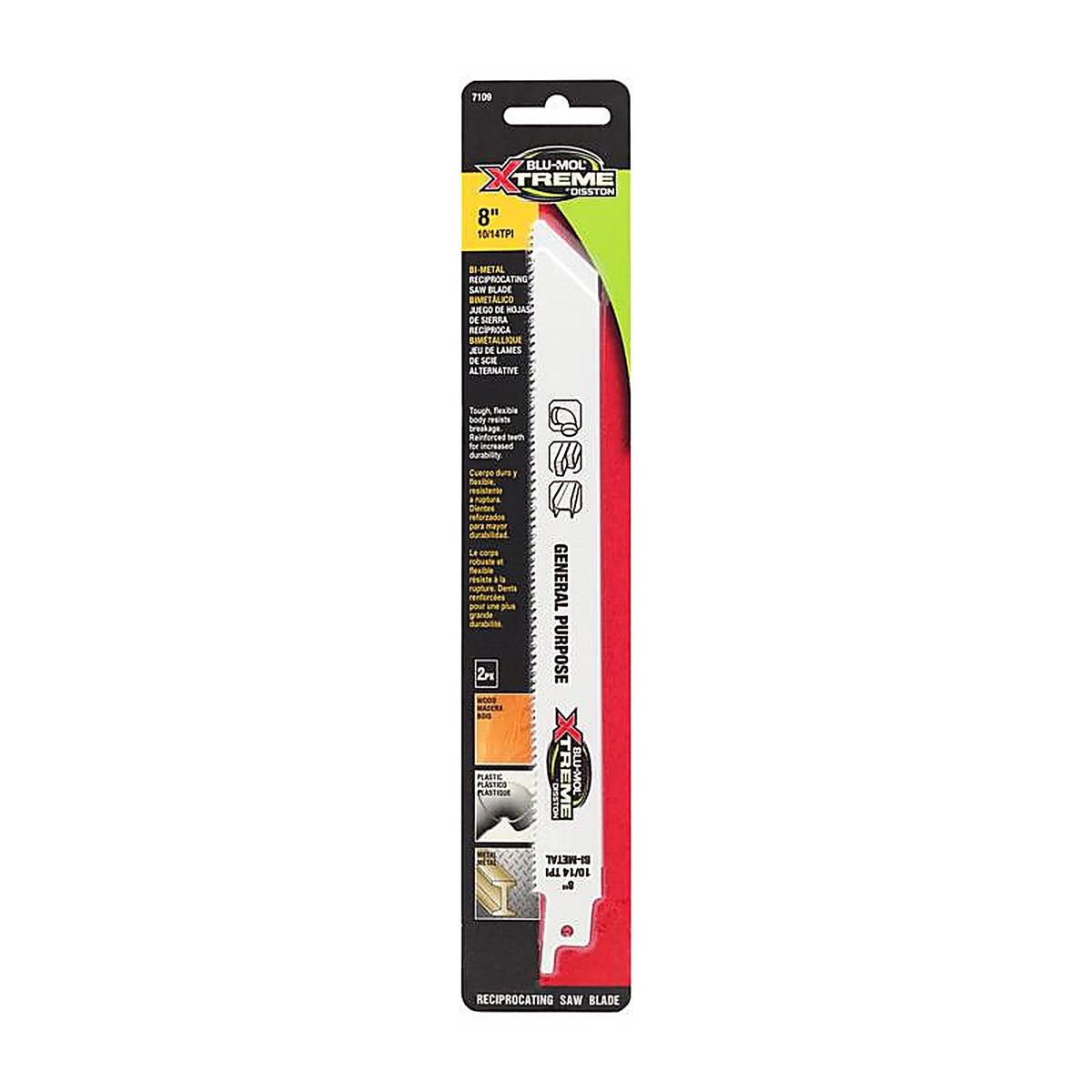 Blu-Mol Xtreme - E0217109 - 8 In. Bi-Metal Reciprocating Saw Blade 10/14 TPI 1 Pack