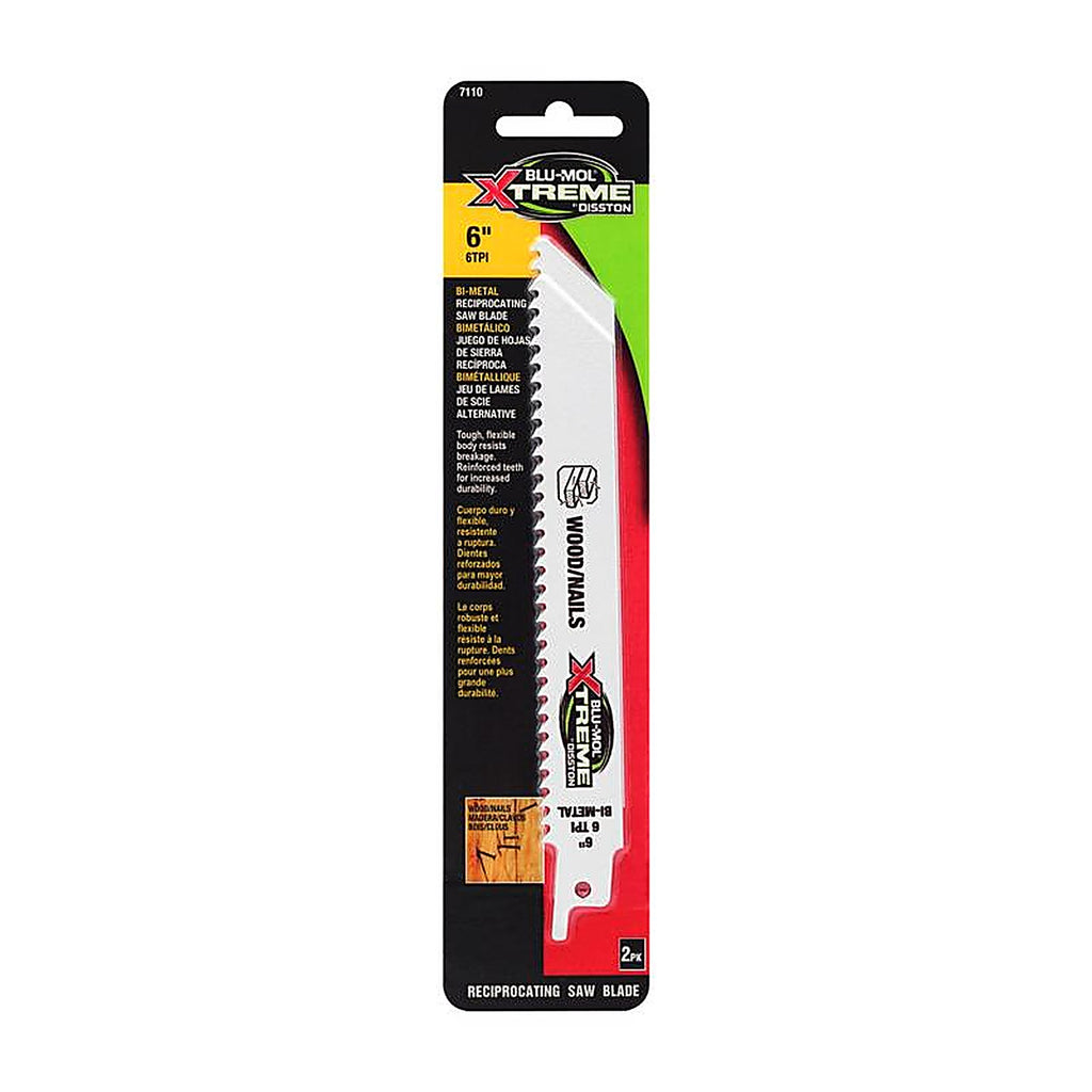 Blu-Mol Xtreme - E0217110 - 6 In. Bi-Metal Reciprocating Blade 6 TPI 1 Pack