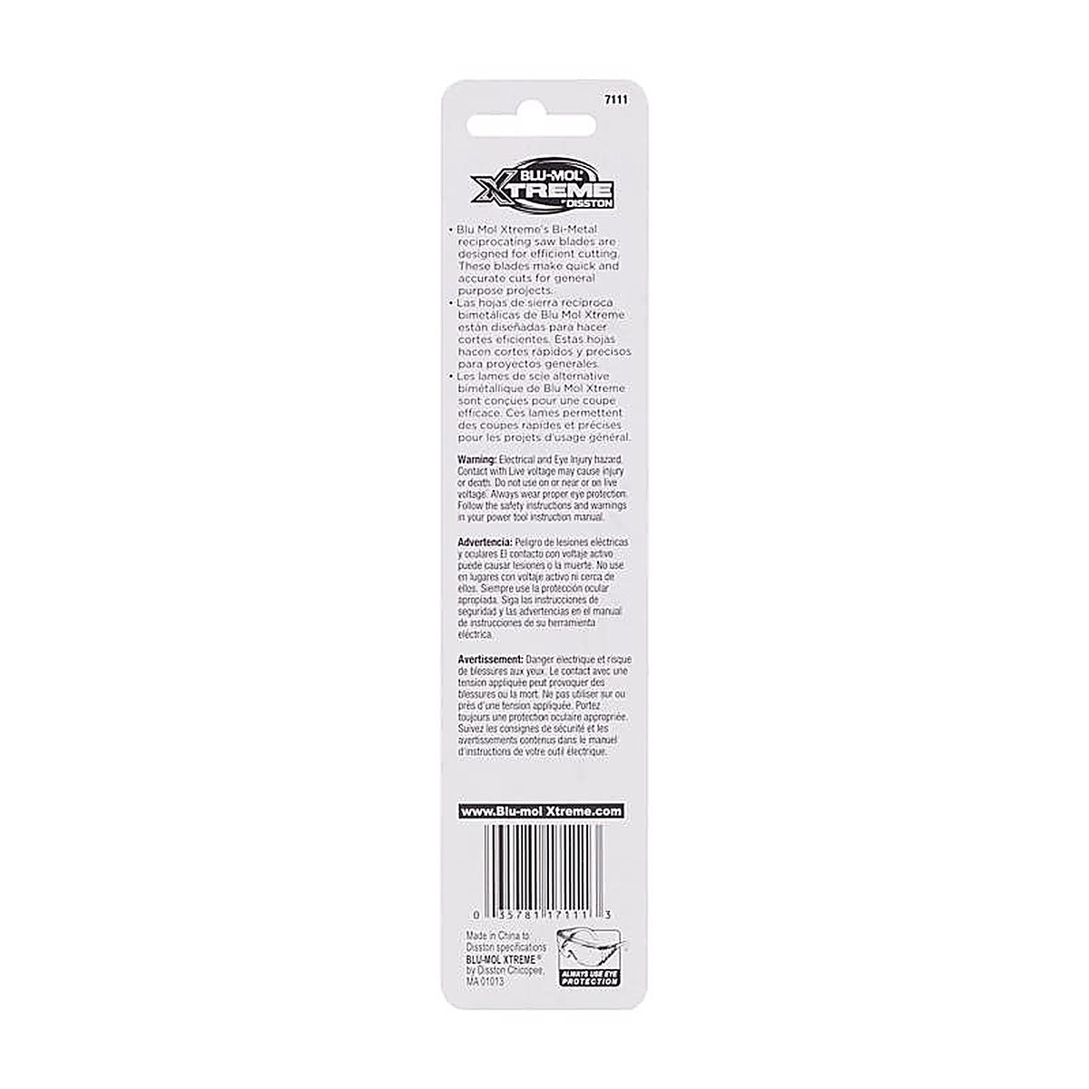 Blu-Mol Xtreme - E0217111 - 6 In. Bi-Metal Reciprocating Saw Blade 18 TPI 1 Pack