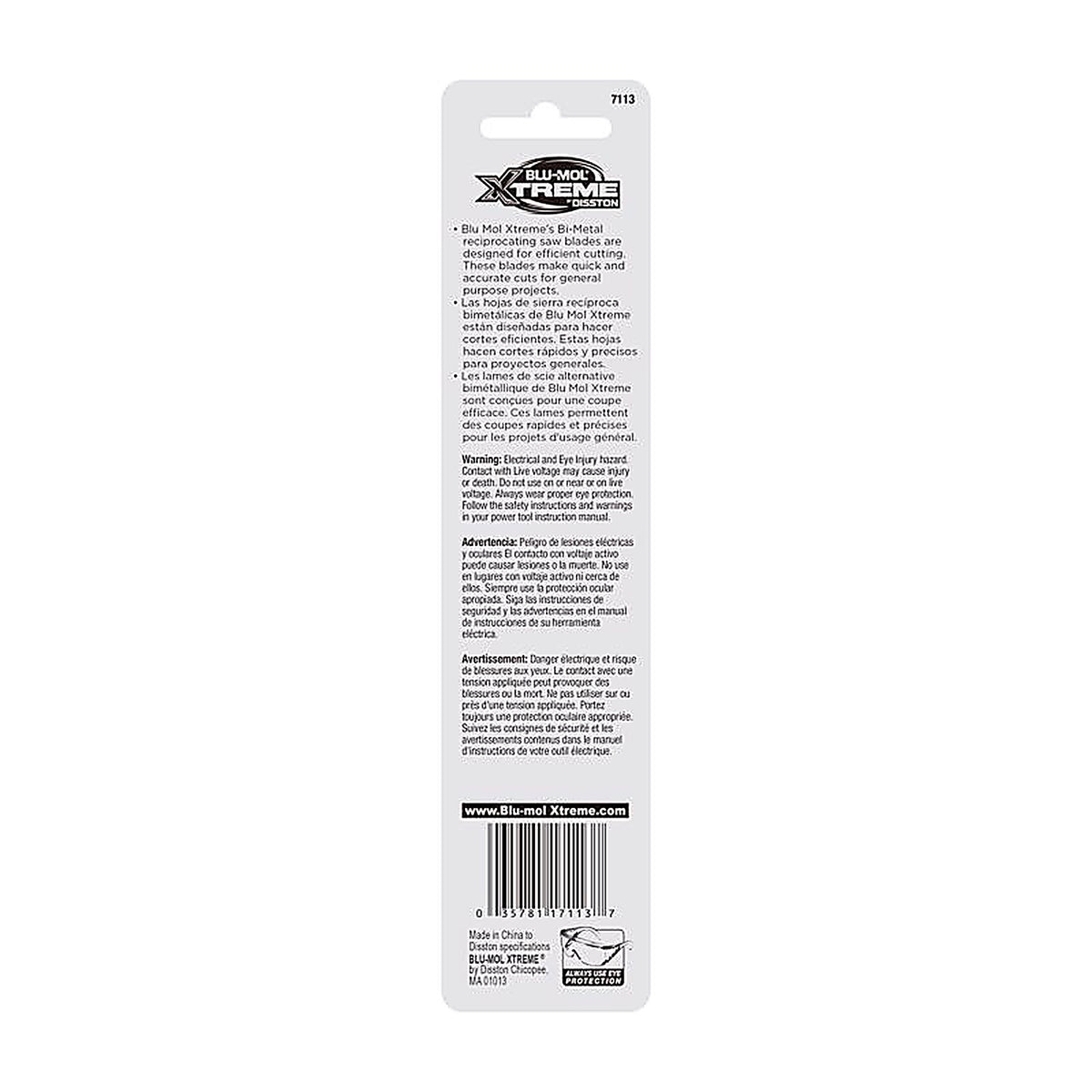 Blu-Mol Xtreme - E0217113 - 6 In. Bi-Metal Reciprocating Saw Blade 10 TPI 1 Pack