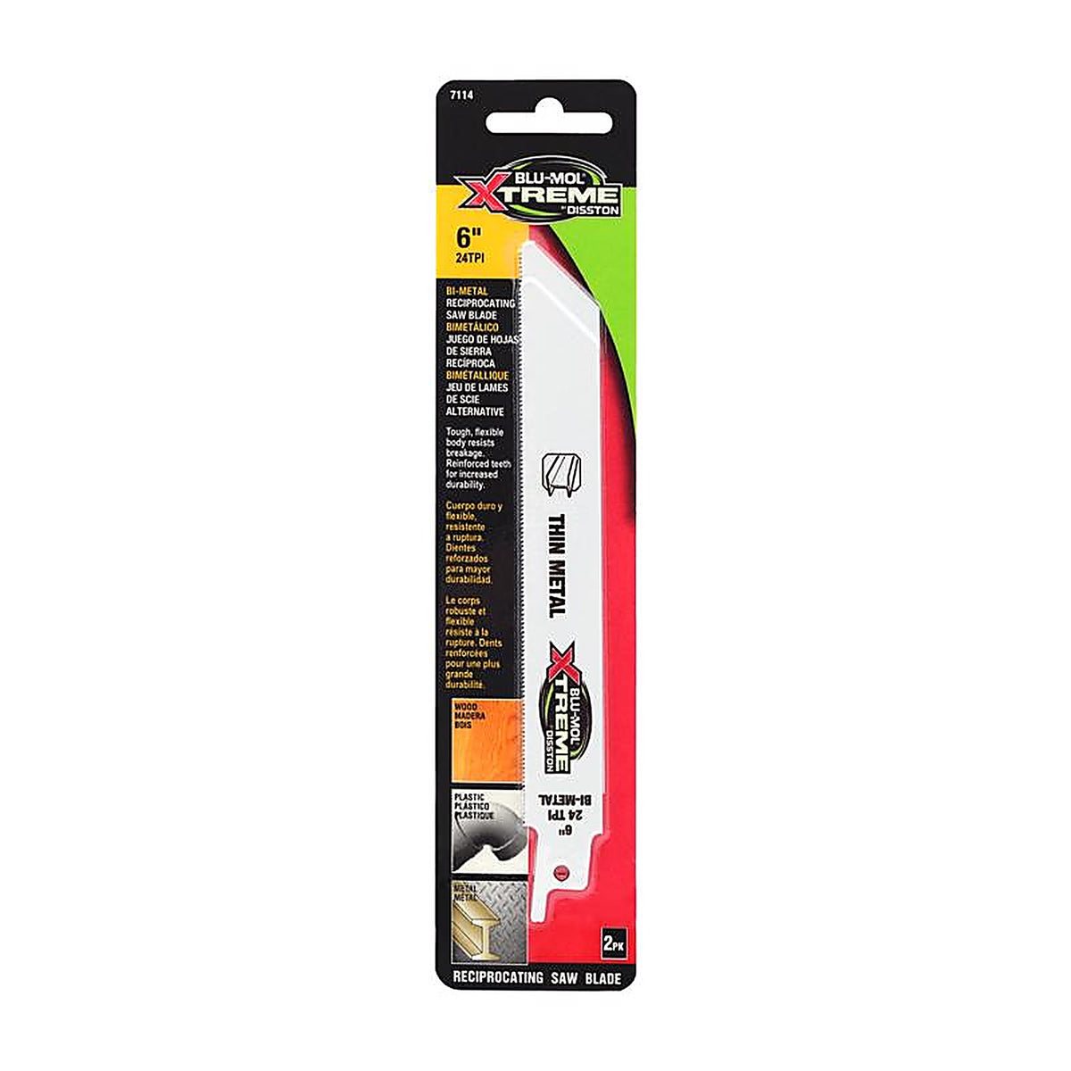 Blumol - E0217114 - Blu-Mol Xtreme 6 In. Bi-Metal Reciprocating Saw Blade 24 TPI 1 Pack