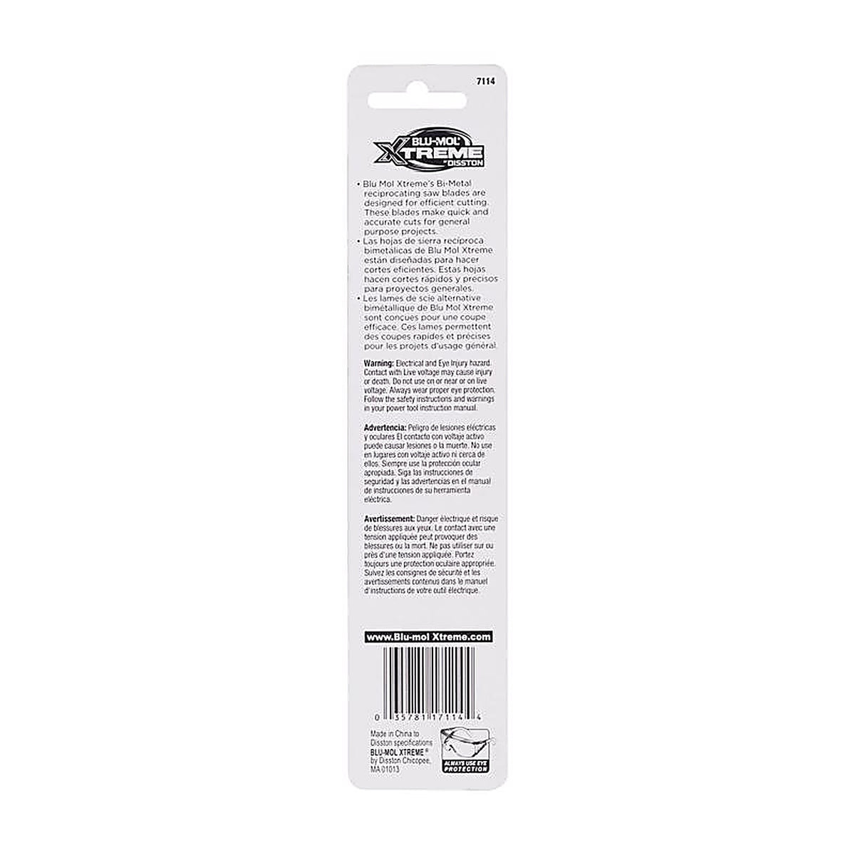 Blumol - E0217114 - Blu-Mol Xtreme 6 In. Bi-Metal Reciprocating Saw Blade 24 TPI 1 Pack