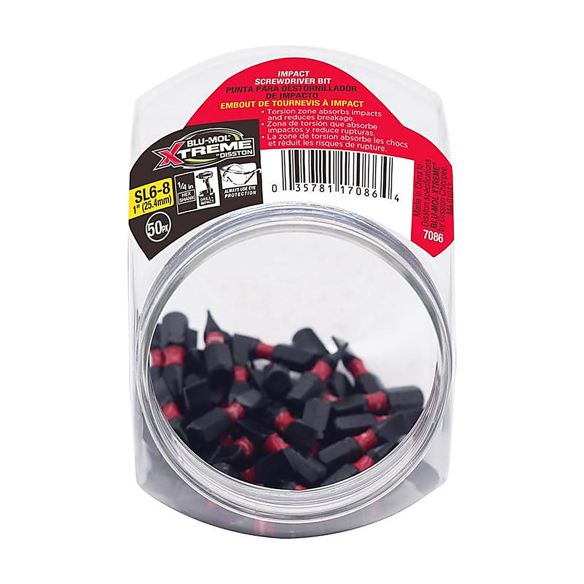 Blu-Mol Xtreme - E0217086 - Slotted 1 In. L Screwdriver Bit S2 Tool Steel 1 Piece