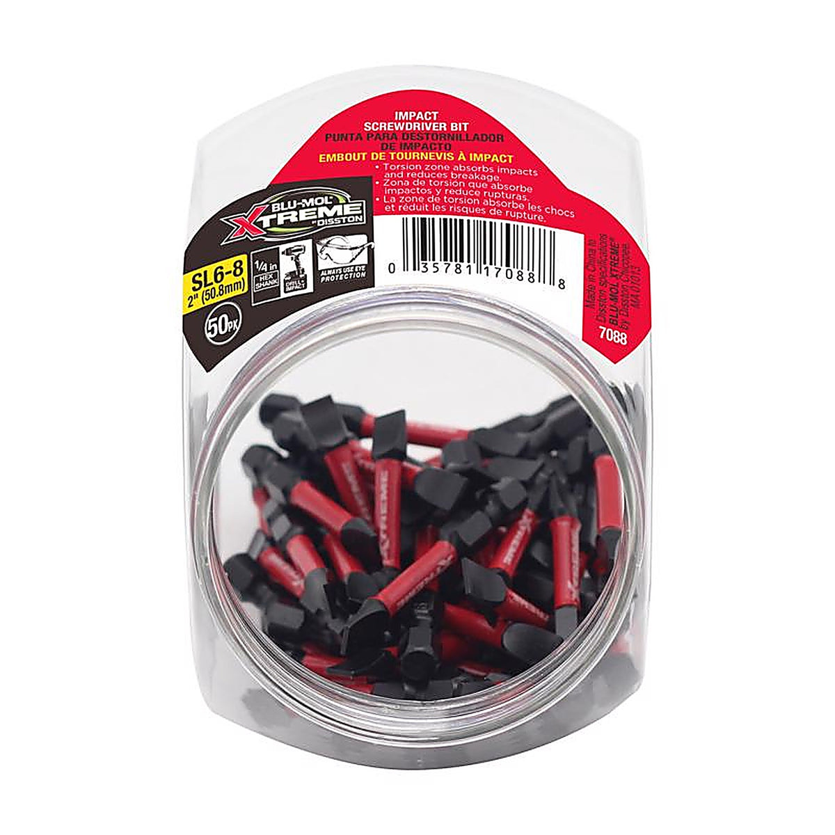 Blu-Mol Xtreme - E0217088 - Slotted 2 In. L Screwdriver Bit S2 Tool Steel 1 Piece