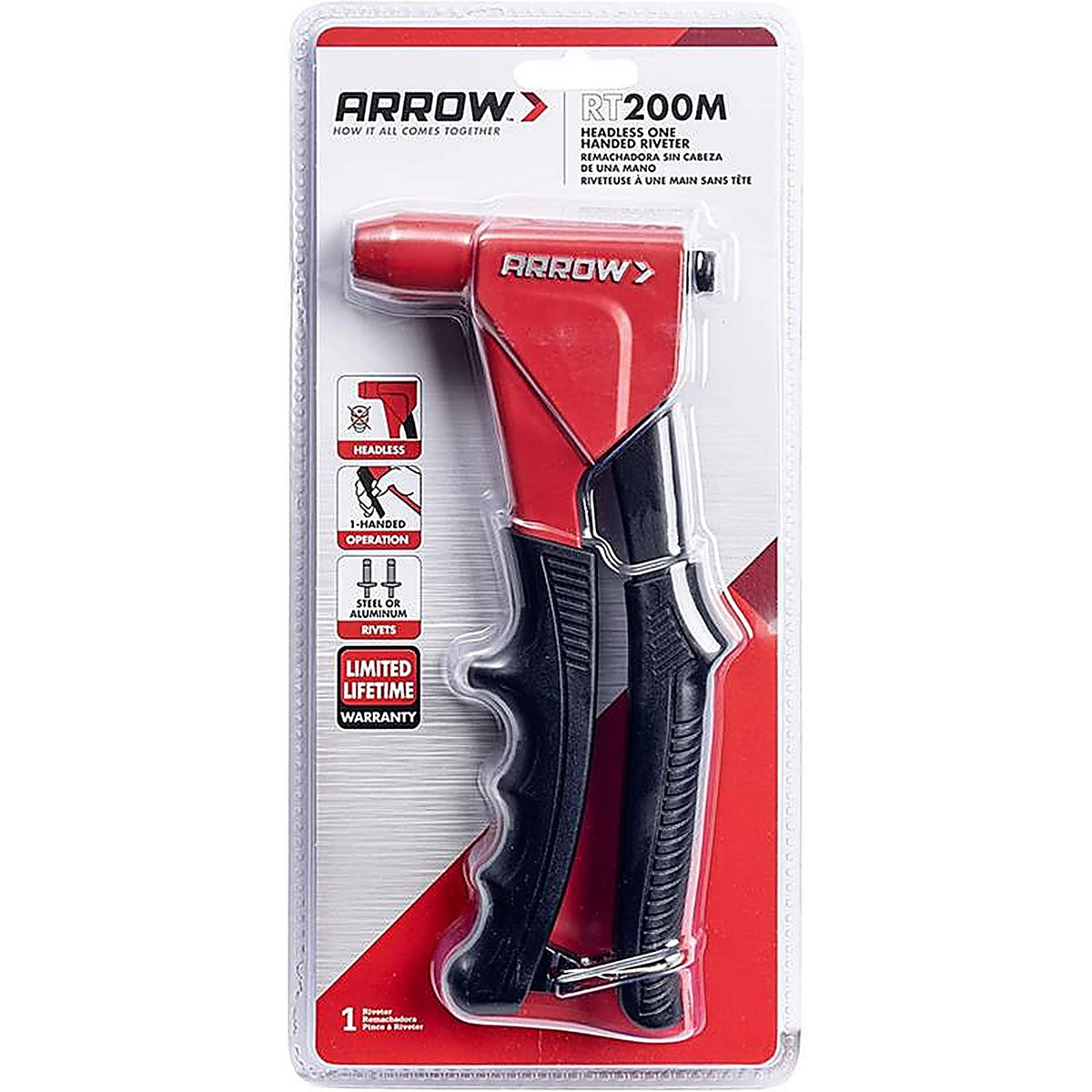 Arrow - RT200M - Metal Headless Rivet Tool Black/Red 1 Piece
