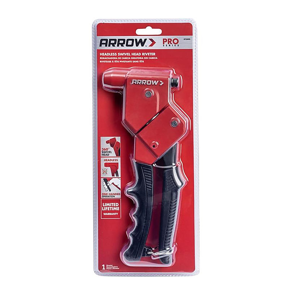 Arrow - RT300S - Metal Headless Rivet Tool Black/Red 1 Piece