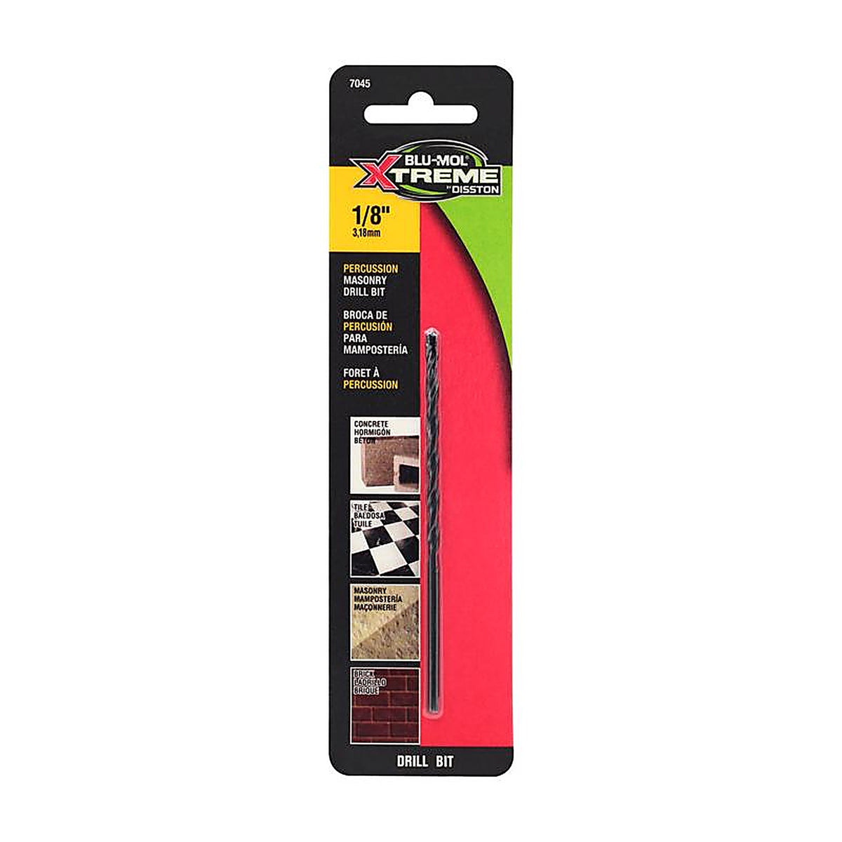 Disston - E0217045 - Blu-Mol Xtreme 1/8 In. X 4 In. L Carbide Tipped Masonry Drill Bit Straight Shank 1 Pack