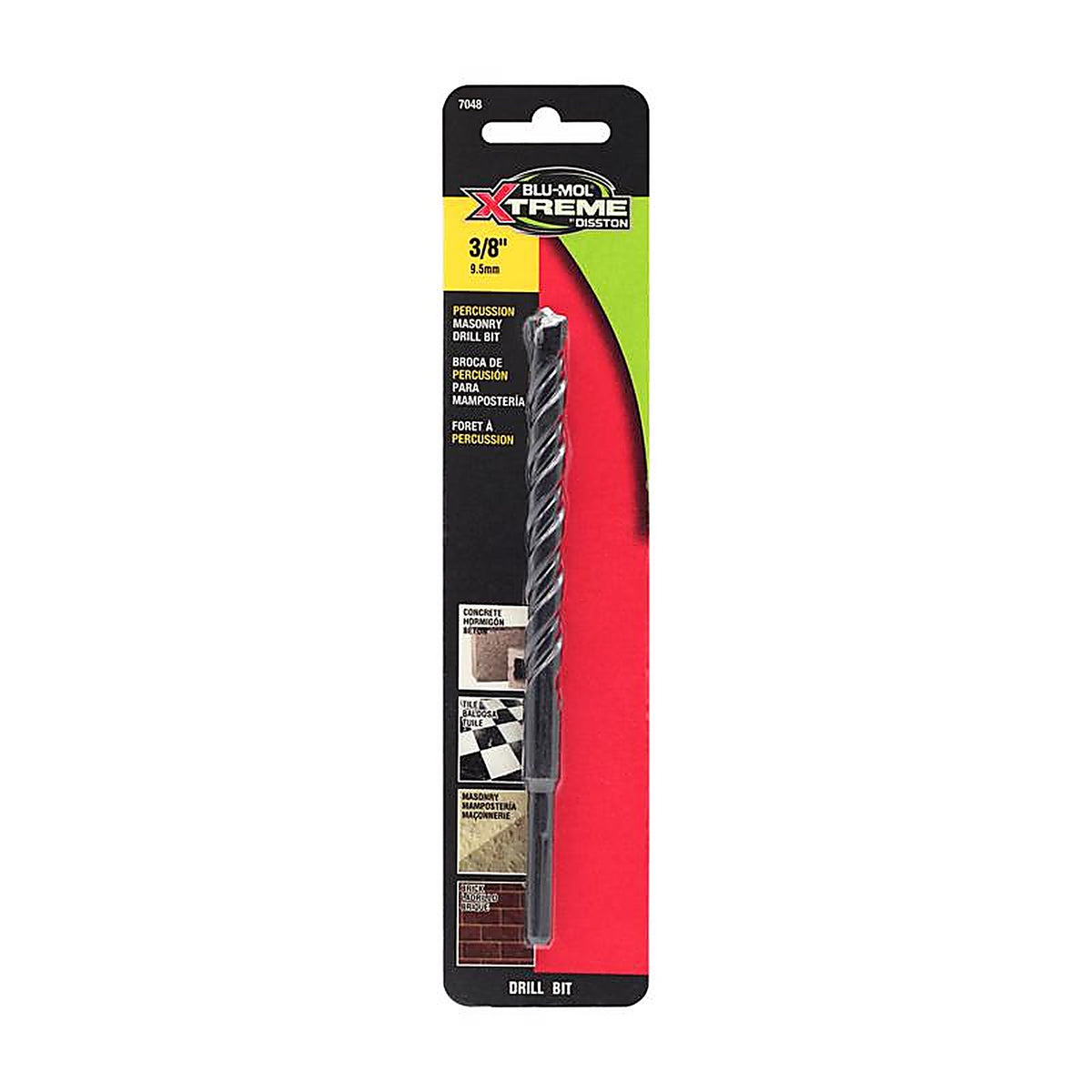 Disston - E0217048 - Blu-Mol Xtreme 3/8 In. X 6 In. L Carbide Tipped Masonry Drill Bit Straight Shank 1 Pack