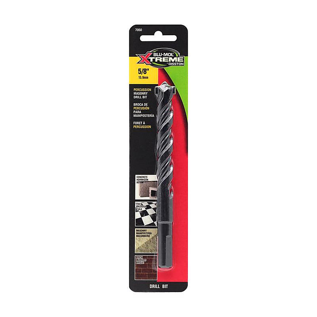 Disston - E0217050 - Blu-Mol Xtreme 5/8 In. X 6 In. L Carbide Tipped Masonry Drill Bit Straight Shank 1 Pack