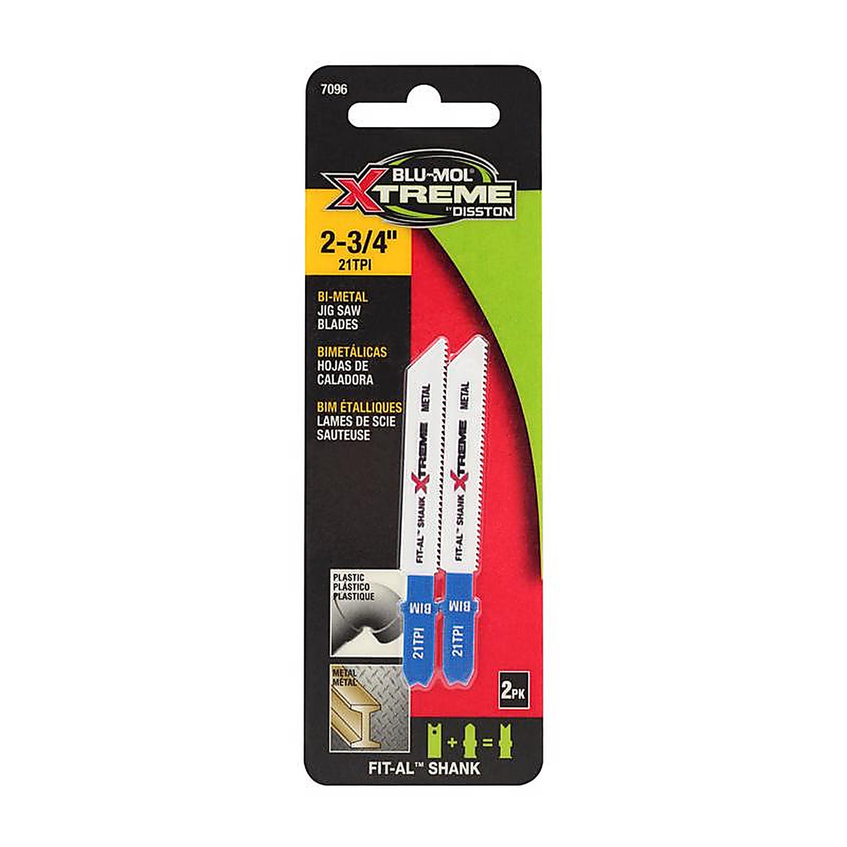 Blu-Mol Xtreme - E0217096 - 2-3/4 In. Bi-Metal Universal Jig Saw Blade 21 TPI 2 Pack