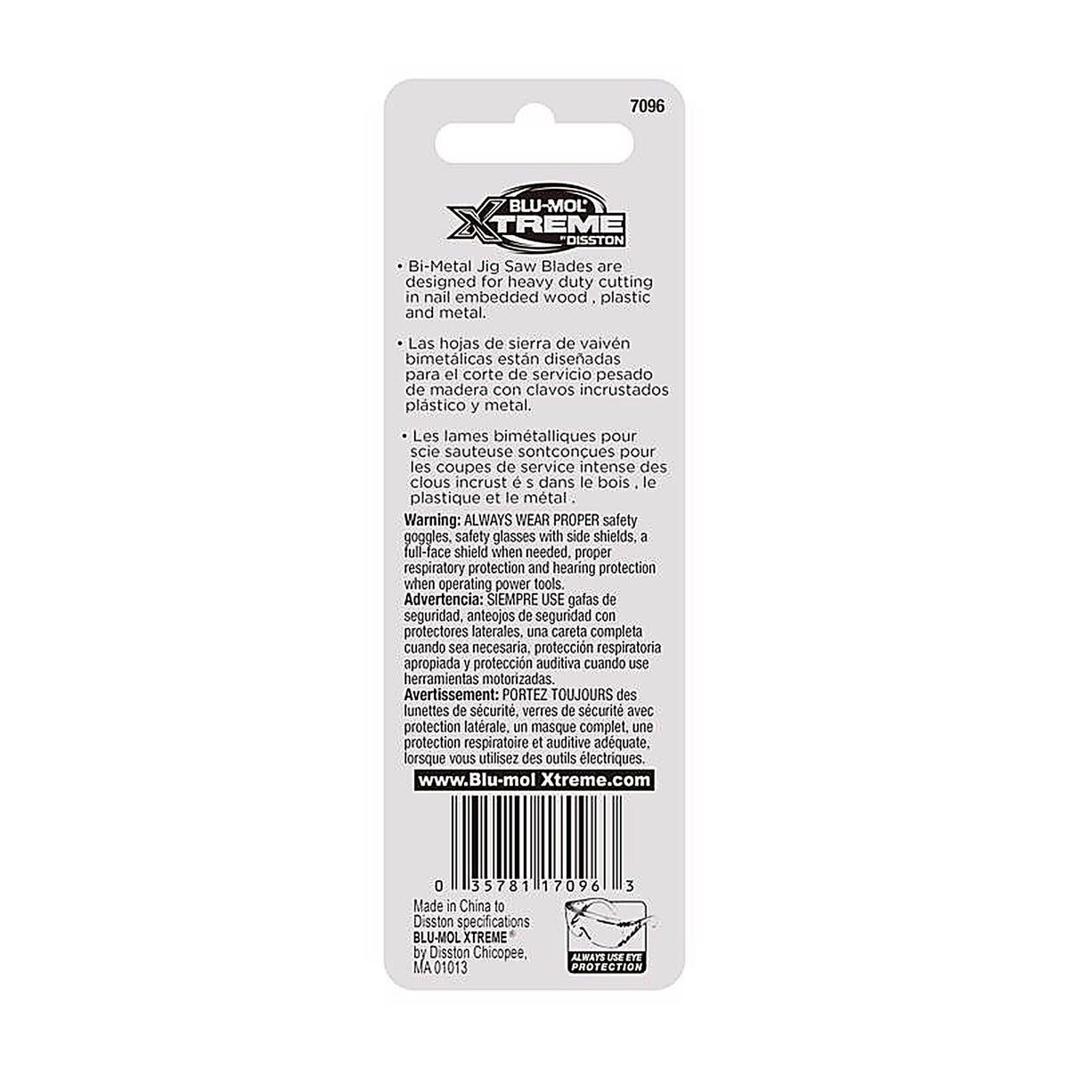 Blu-Mol Xtreme - E0217096 - 2-3/4 In. Bi-Metal Universal Jig Saw Blade 21 TPI 2 Pack
