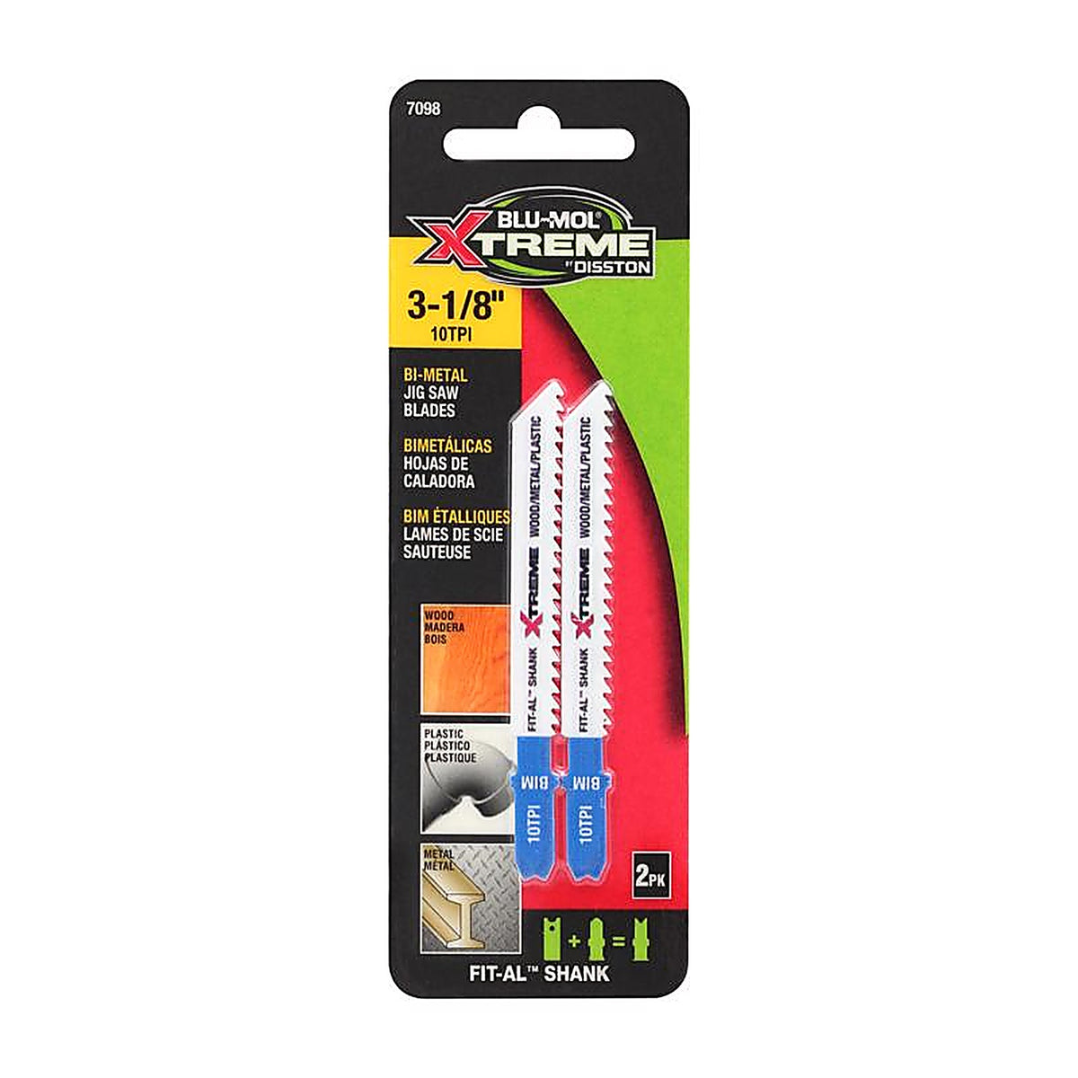 Blu-Mol Xtreme - E0217098 - 3-1/8 In. Bi-Metal Universal Jig Saw Blade 10 TPI 2 Pack