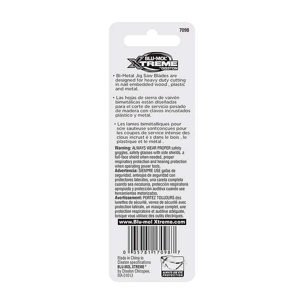 Blu-Mol Xtreme - E0217098 - 3-1/8 In. Bi-Metal Universal Jig Saw Blade 10 TPI 2 Pack