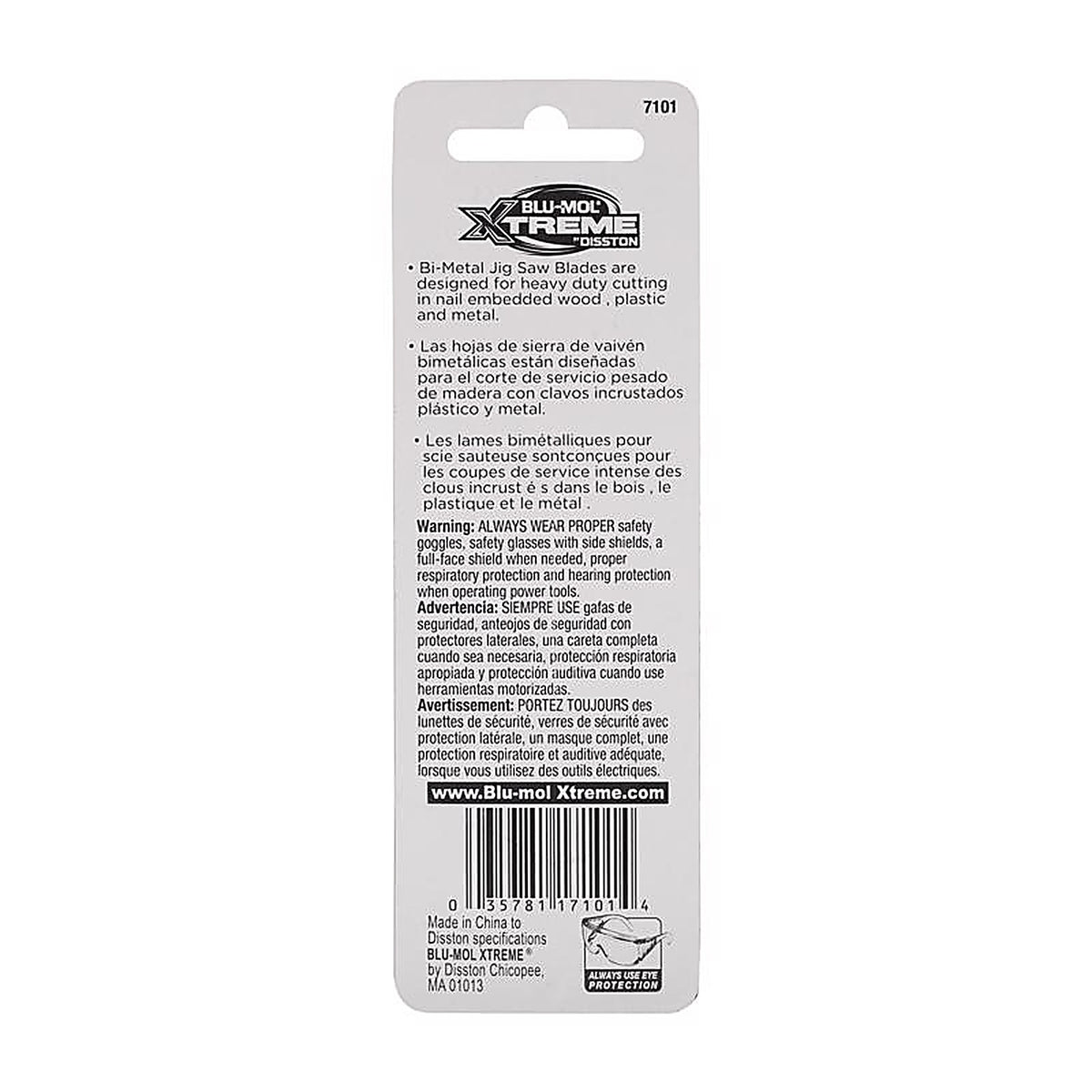 Blu-Mol Xtreme - E0217101 - 3-1/8 In. Bi-Metal Universal Jig Saw Blade 6 TPI 2 Pack