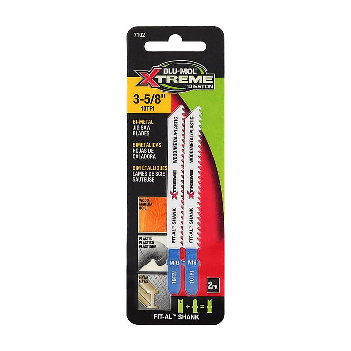 Blu-Mol Xtreme - E0217102 - 3-5/8 In. Bi-Metal Universal Jig Saw Blade 10 TPI 2 Pack