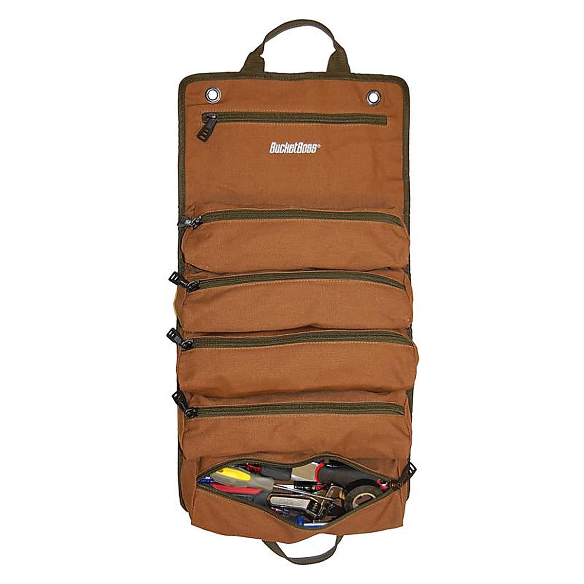 Bucket Boss - 74004 - 6 In. W Canvas Tool Roll Pouch 6 Pocket Brown 1 Piece