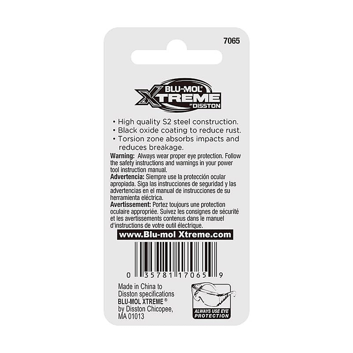Blu-Mol Xtreme - E0217065 - Slotted 6-8 X 1 In. L Screwdriver Bit S2 Tool Steel 2 Piece