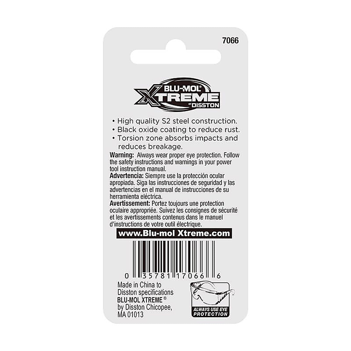 Blu-Mol Xtreme - E0217066 - Torx 8 X 1 In. L Screwdriver Bit S2 Tool Steel 2 Piece