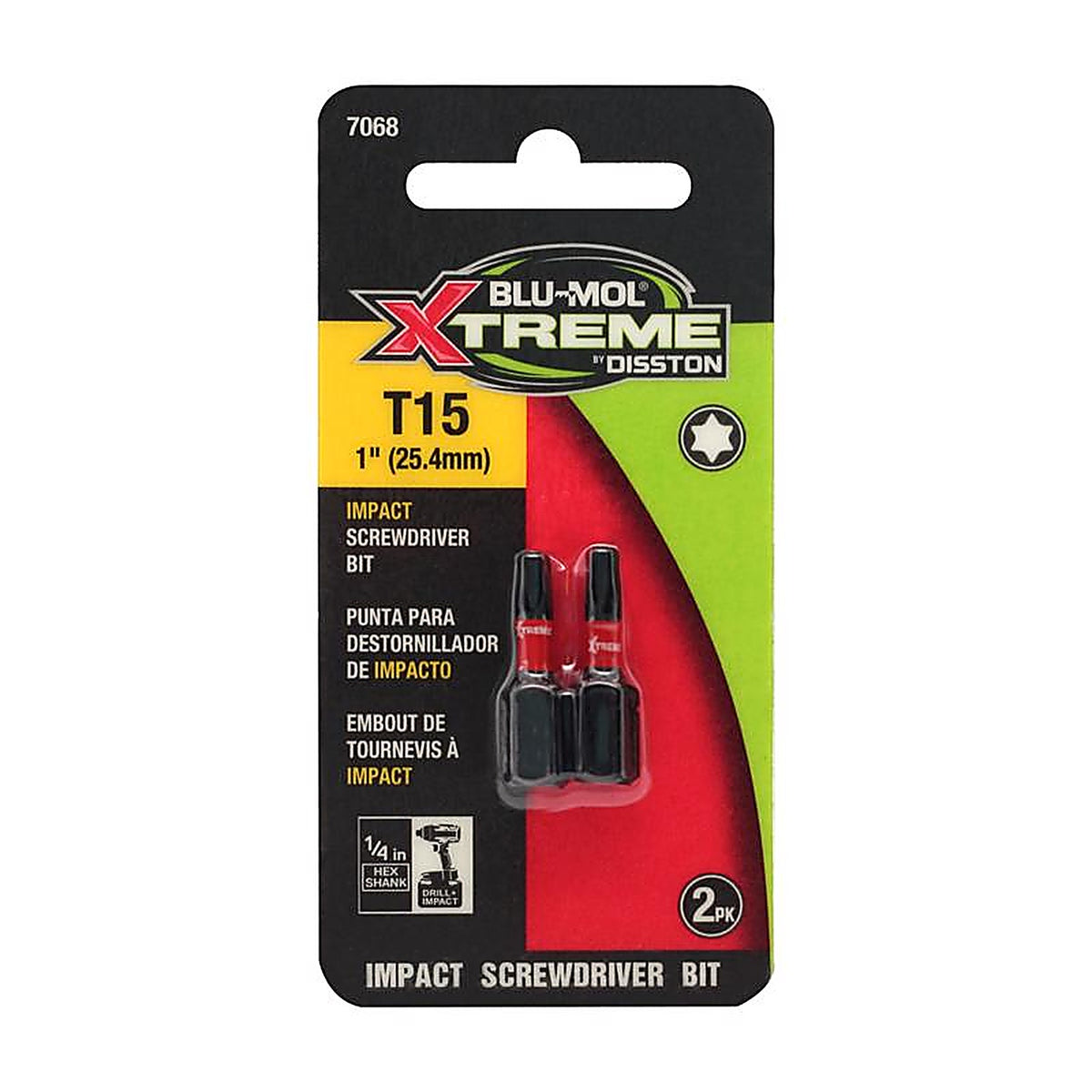 Blu-Mol Xtreme - E0217068 - Torx 15 X 1 In. L Screwdriver Bit S2 Tool Steel 2 Piece