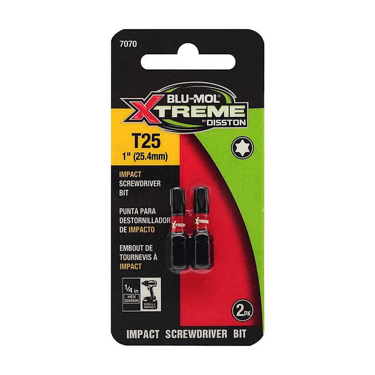 Blu-Mol Xtreme - E0217070 - Torx 25 X 1 In. L Screwdriver Bit S2 Tool Steel 2 Piece