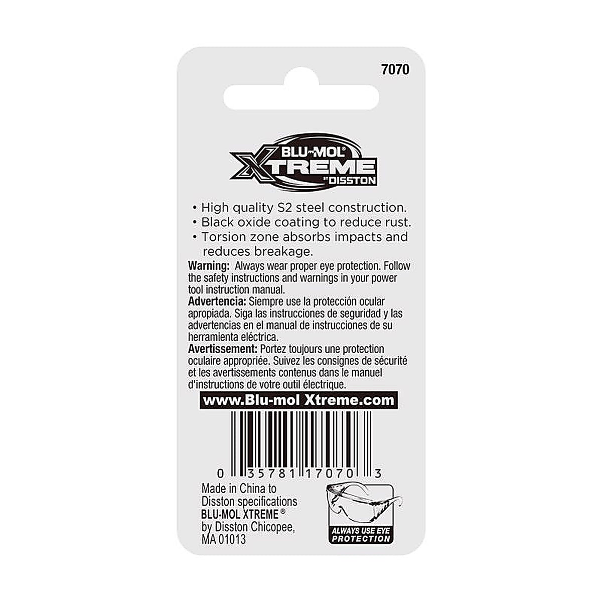 Blu-Mol Xtreme - E0217070 - Torx 25 X 1 In. L Screwdriver Bit S2 Tool Steel 2 Piece