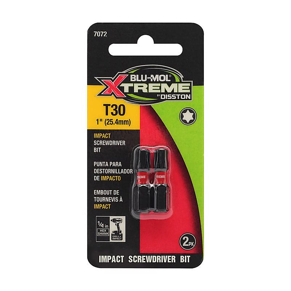 Blu-Mol Xtreme - E0217072 - Torx 30 X 1 In. L Screwdriver Bit S2 Tool Steel 2 Piece