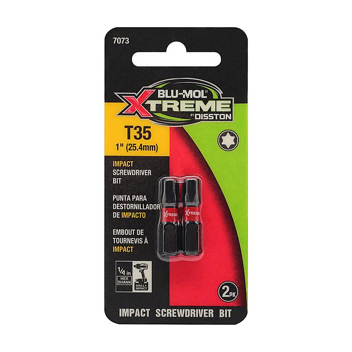 Blu-Mol Xtreme - E0217073 - Torx 35 X 1 In. L Screwdriver Bit S2 Tool Steel 2 Piece