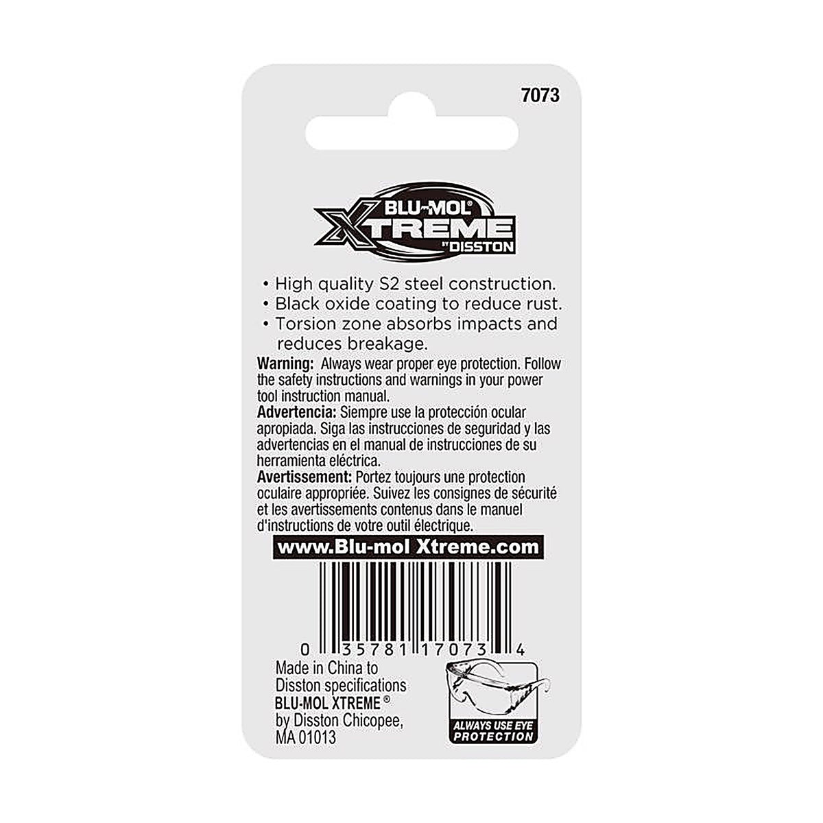 Blu-Mol Xtreme - E0217073 - Torx 35 X 1 In. L Screwdriver Bit S2 Tool Steel 2 Piece