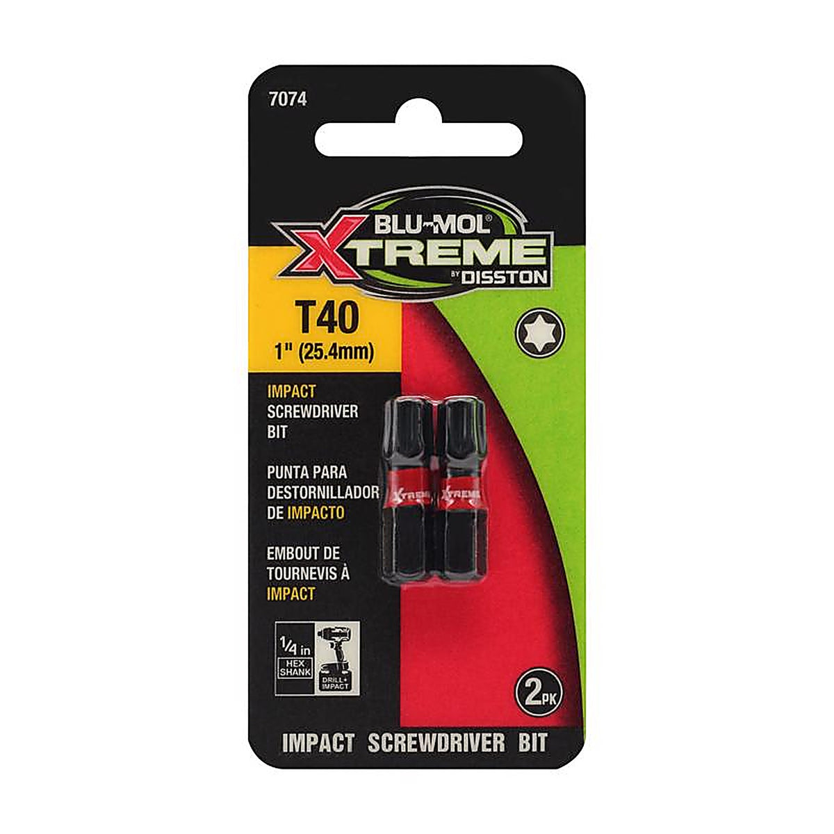 Blumol - E0217074 - Blu-Mol Xtreme Torx 40 X 1 In. L Screwdriver Bit S2 Tool Steel 2 Piece