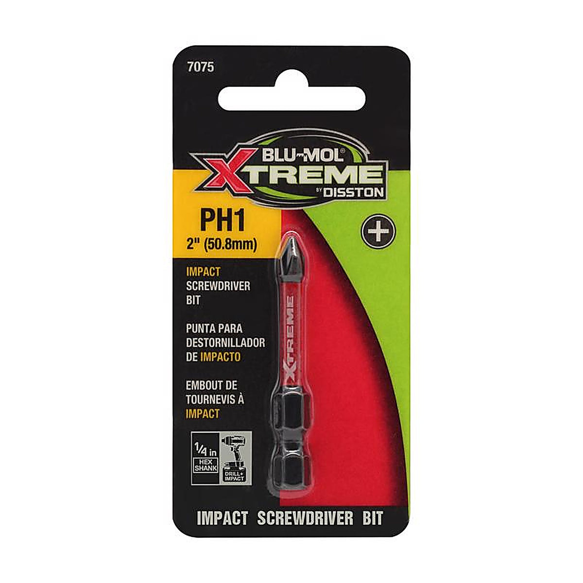Blu-Mol Xtreme - E0217075 - Phillips 1 X 2 In. L Screwdriver Bit S2 Tool Steel 1 Piece